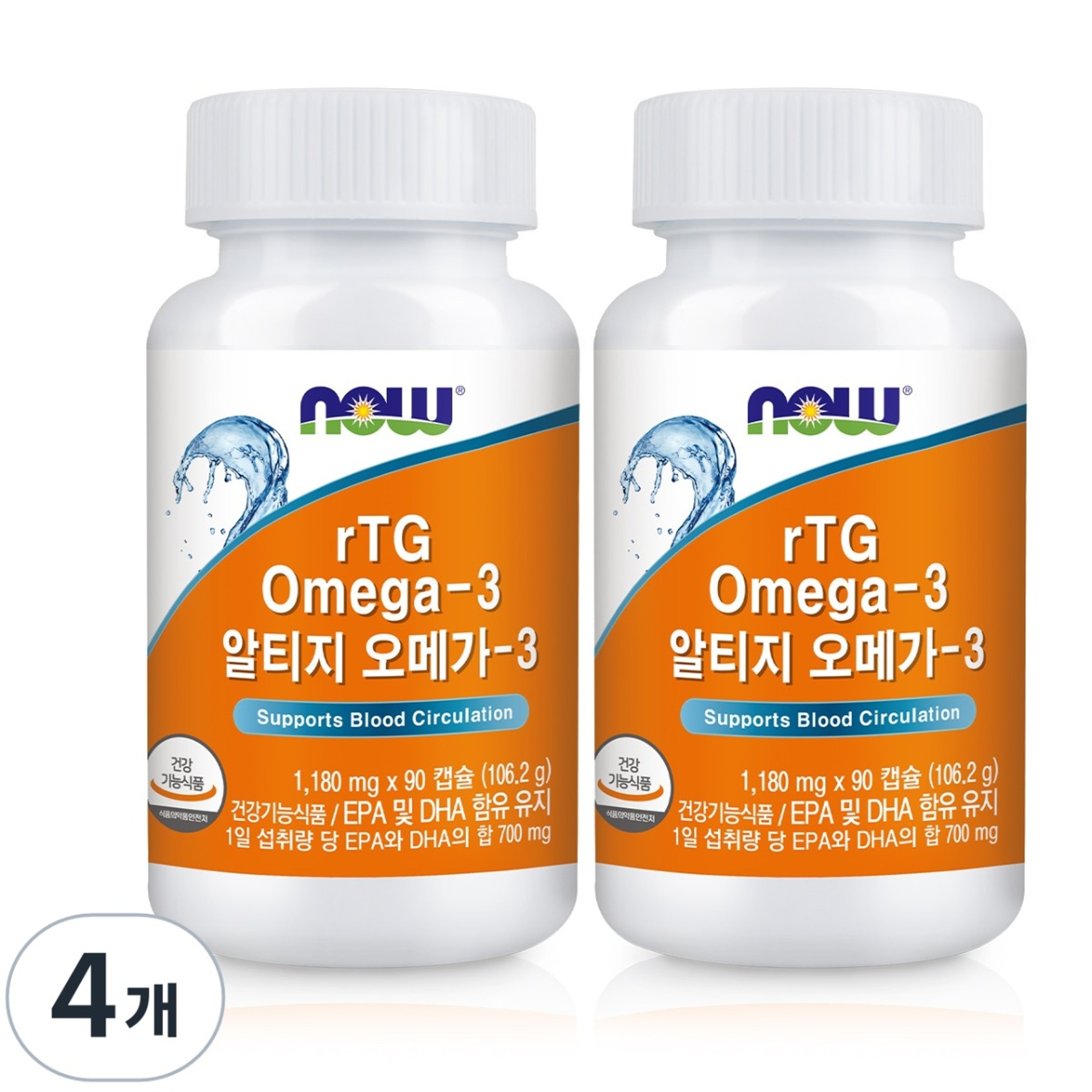 나우푸드 알티지 오메가3, 90정, 4개