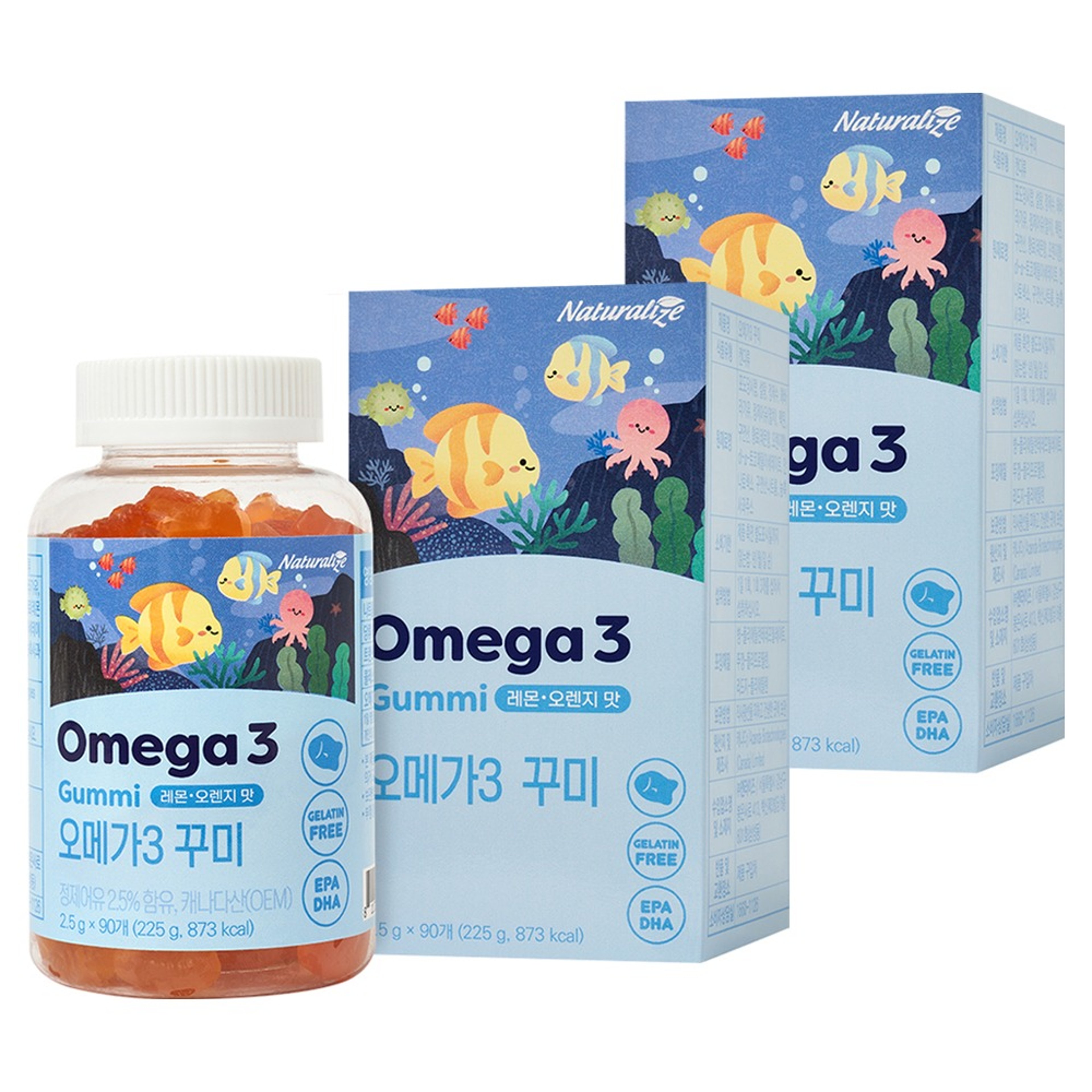 네추럴라이즈 오메가3 꾸미, 90정, 2개, 225g
