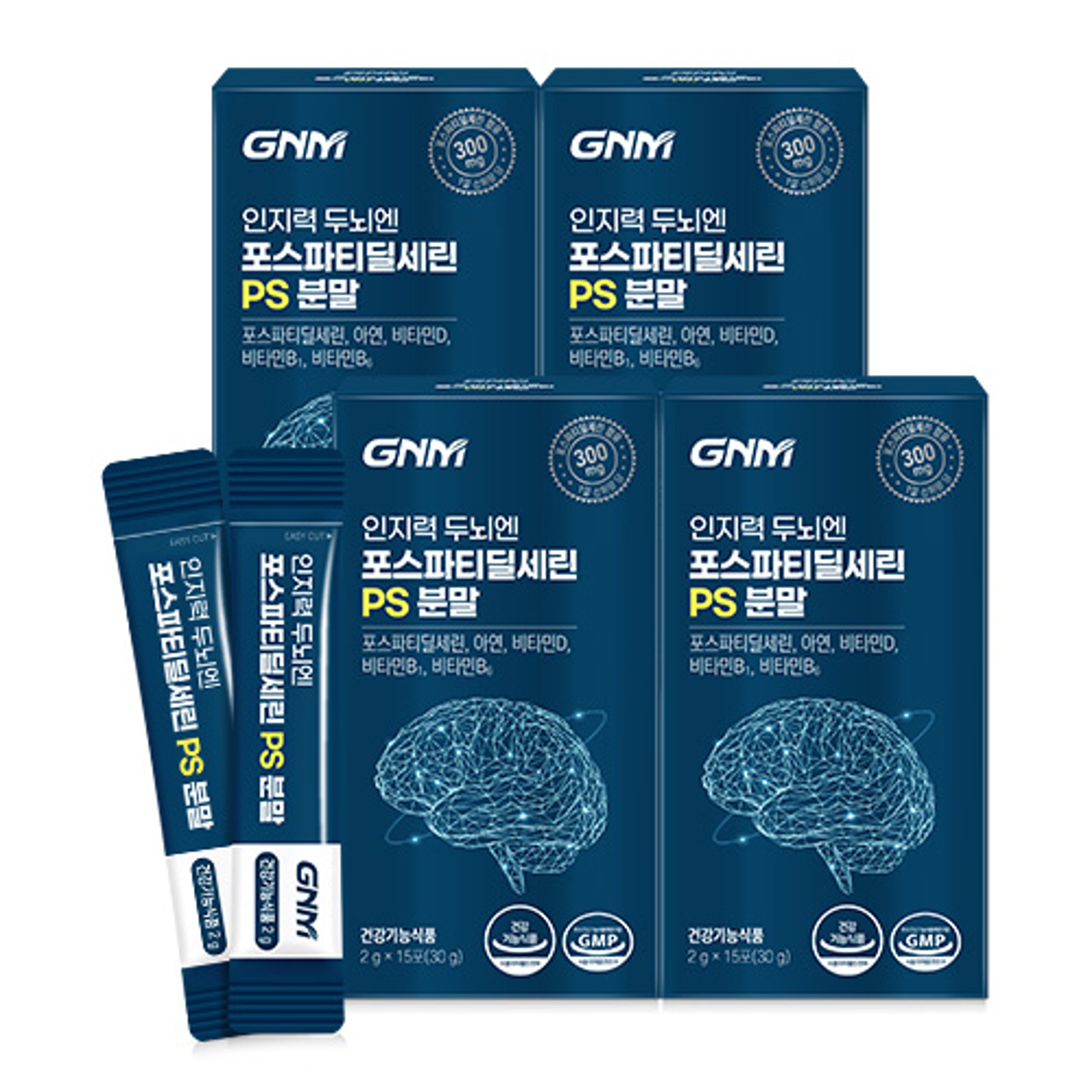GNM 인지력 두뇌엔 포스파티딜세린 PS 분말, 4개, 30g