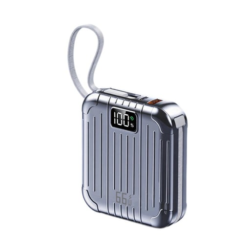 보조배터리 보조배터리 66W 초고속충전 30000mAh 대용량 미니 휴대용 내장 케이블, 실버, HT-DX336