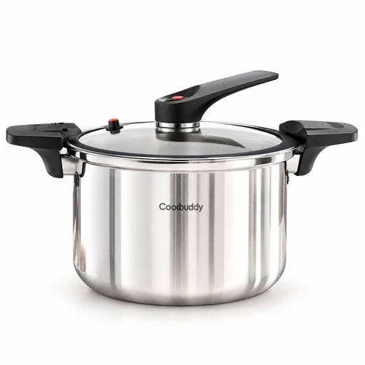 CookBuddy CookBuddy 저압냄비 압력솥 스텐 인덕션겸용 2-4인용 진공냄비, 1개, 실버, 5.5L